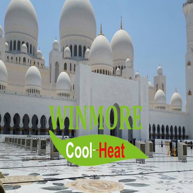مذهل! أكثر من 100pcs التي تظهر فيها مبردات الصحراء التبخرية في ساحة مسجد الشيخ زايد